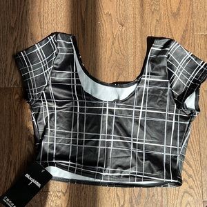 L - Blackmilk TARTAN BLACK NANA SUIT TOP